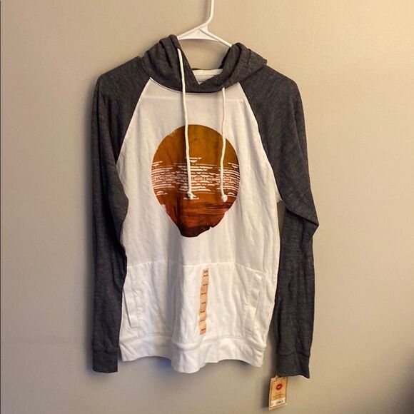 Urban Pipeline Gray and White Hoodie with Graphic Design - Picture 1 of 4